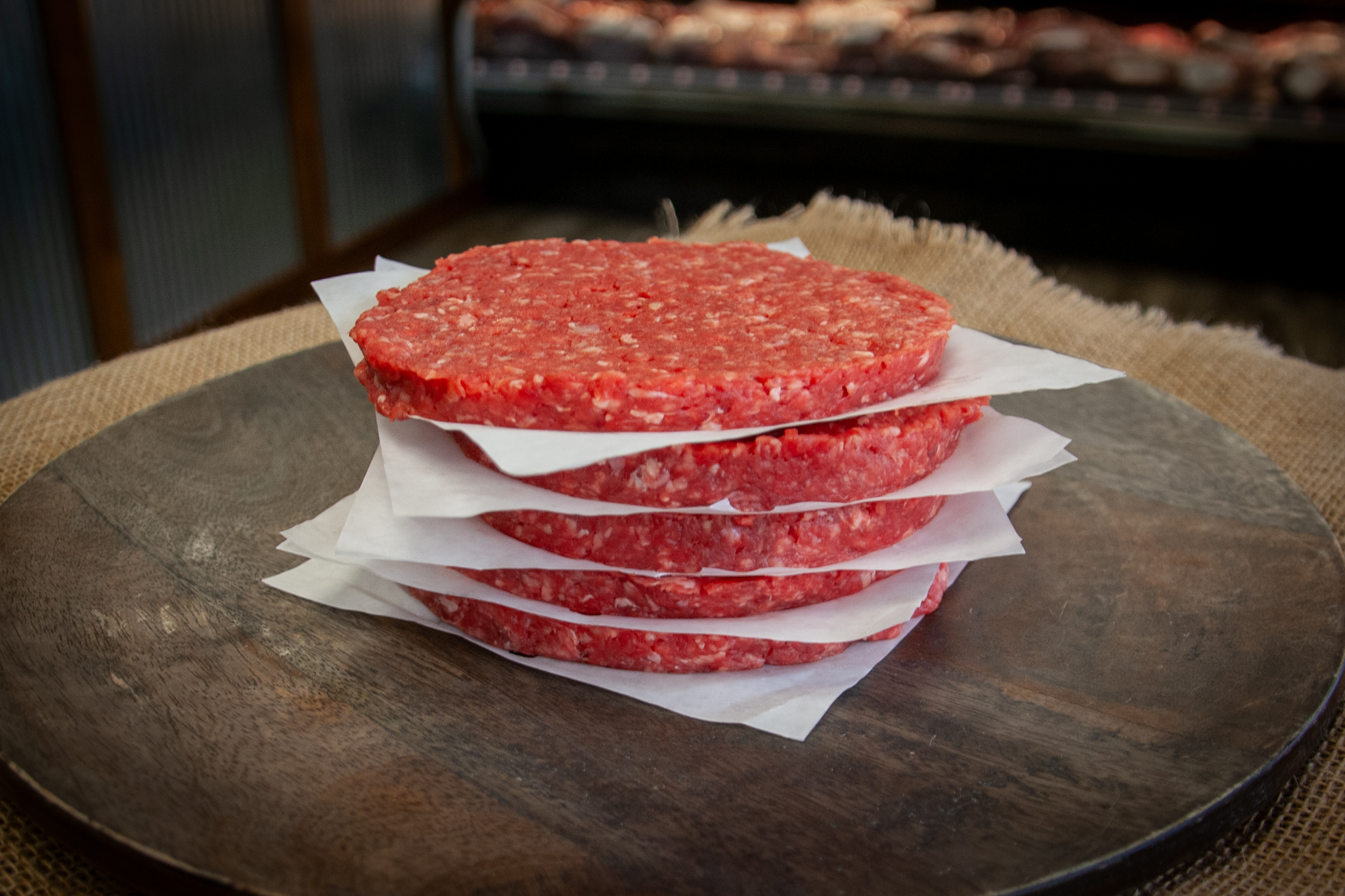 Ebert Grown Ground Beef Patties available at Salmon's Meat Products and online for shipping